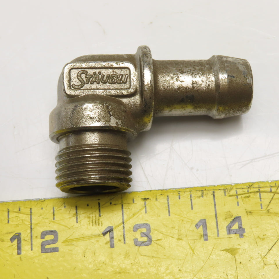 Staubli G3/8 Male x 5/8" ID Hose Stainless Steel Full Flow Elbow 90°