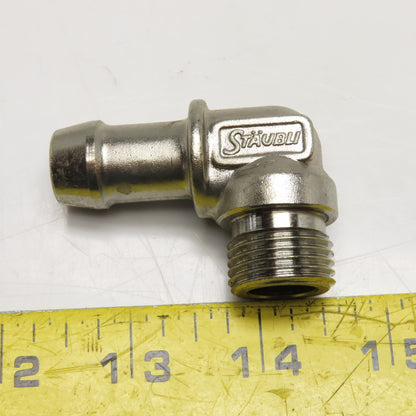 Staubli G3/8 Male x 5/8" ID Hose Stainless Steel Full Flow Elbow 90°