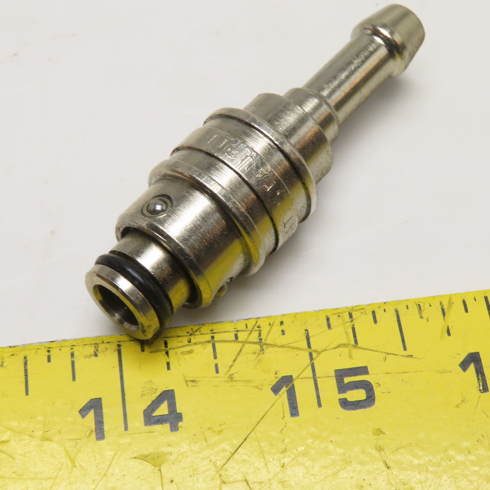 Staubli 8mm ID Hose x 17mm Male Quick Connect Full Flow Straight Fitting