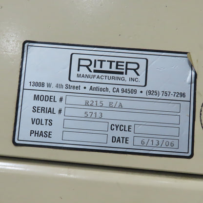 Ritter R215 E/A  5' x 8' Face Frame Assembly A Frame Table 5 Pneumatic Clamps
