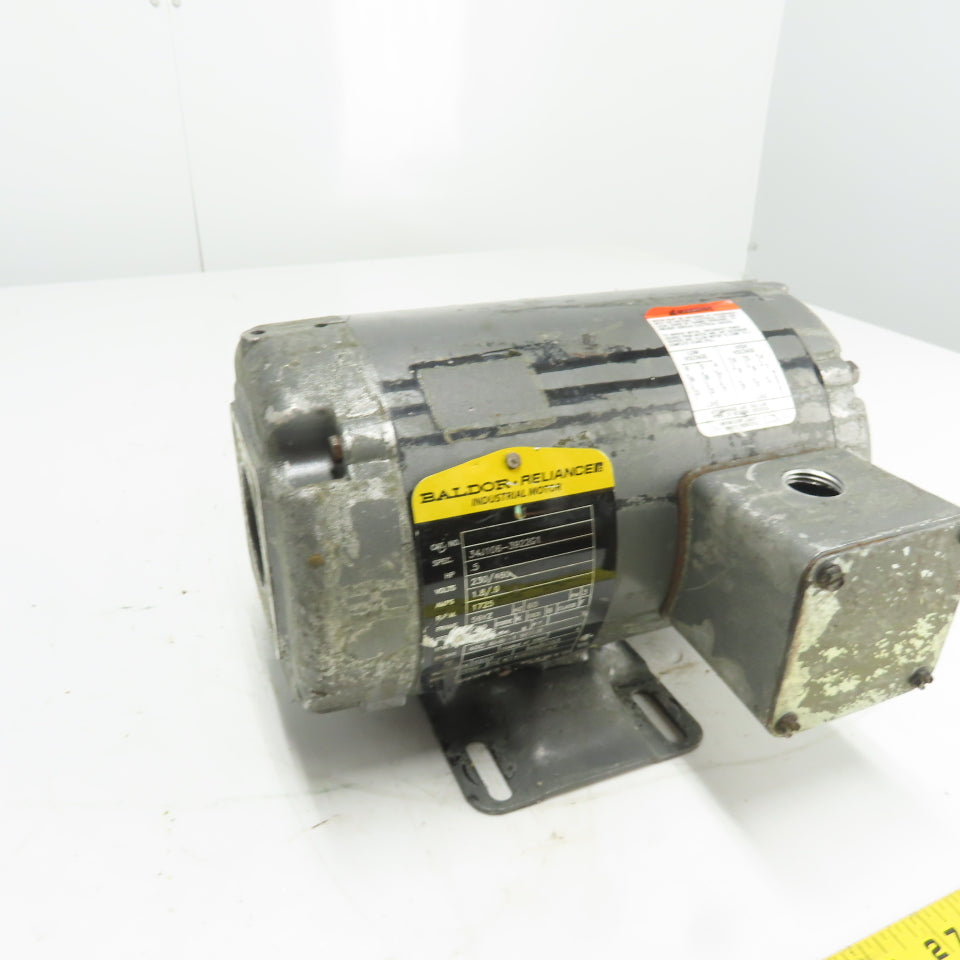 Baldor 34J106-3922G1 .5HP Electric Motor 230/460V 3Ph 1725RPM 56YZ Fr. Tested