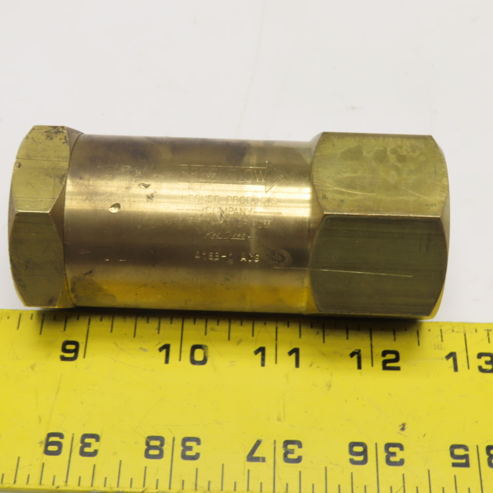 Kepner Products Company ACG 416B-1 Brass Inline Check Valve 1" NPT