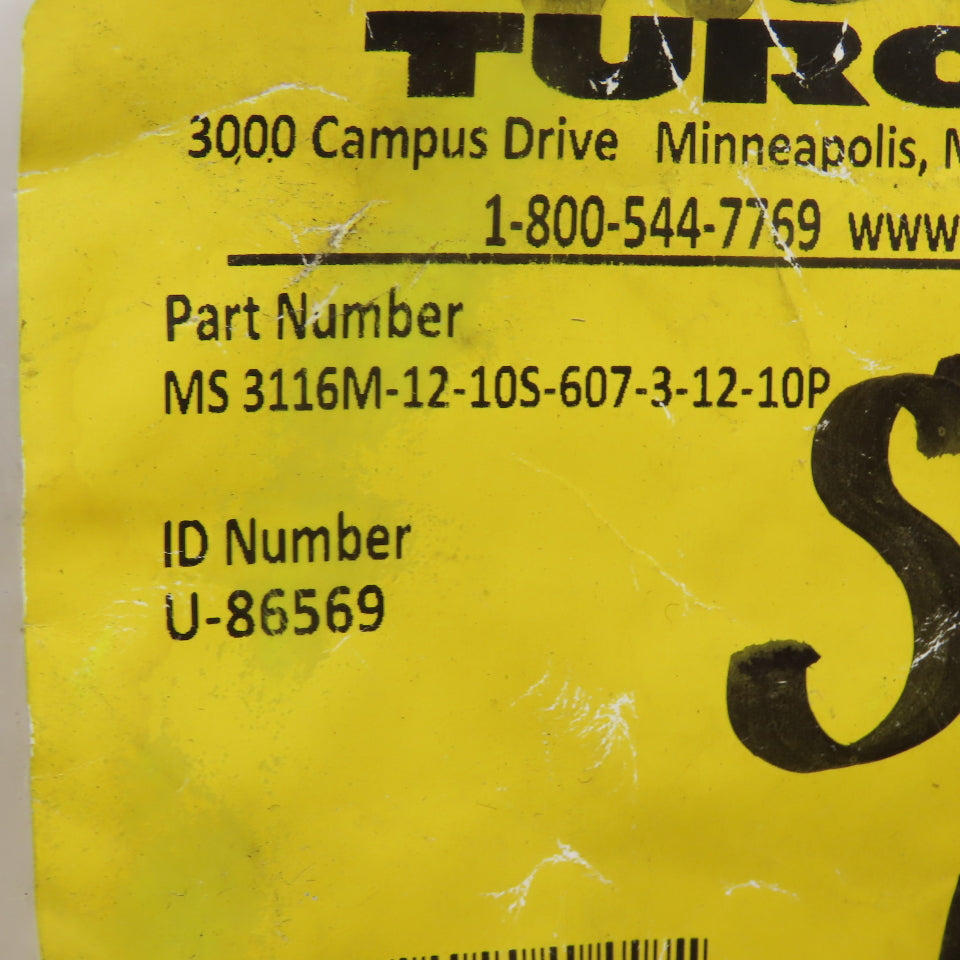 Turck MS 3116M-12-10S-607-3-12-10P Female Mil-Spec Circular Cord Extension 3m