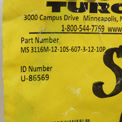 Turck MS 3116M-12-10S-607-3-12-10P Female Mil-Spec Circular Cord Extension 3m