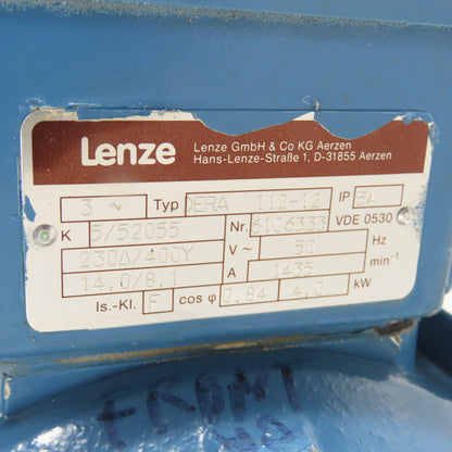 Lenze DERA 112-12 4.0kW Electric Motor 230/400V 3Ph 1435RPM IP54