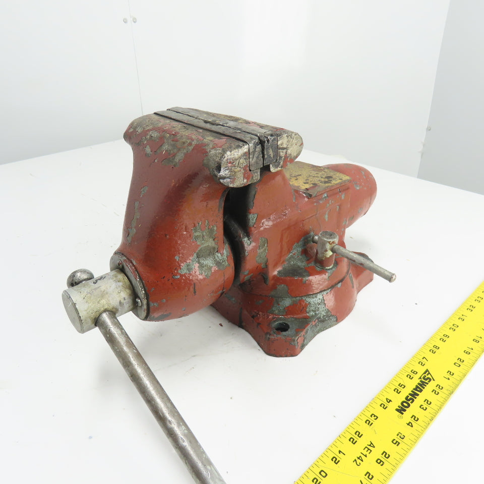 Wilton 1760 6" x 6-1/2" Open Swivel Base Bench Mount Bullet Vise 3/93 USA