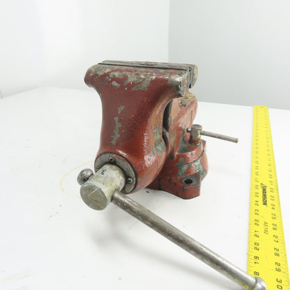 Wilton 1760 6" x 6-1/2" Open Swivel Base Bench Mount Bullet Vise 3/93 USA