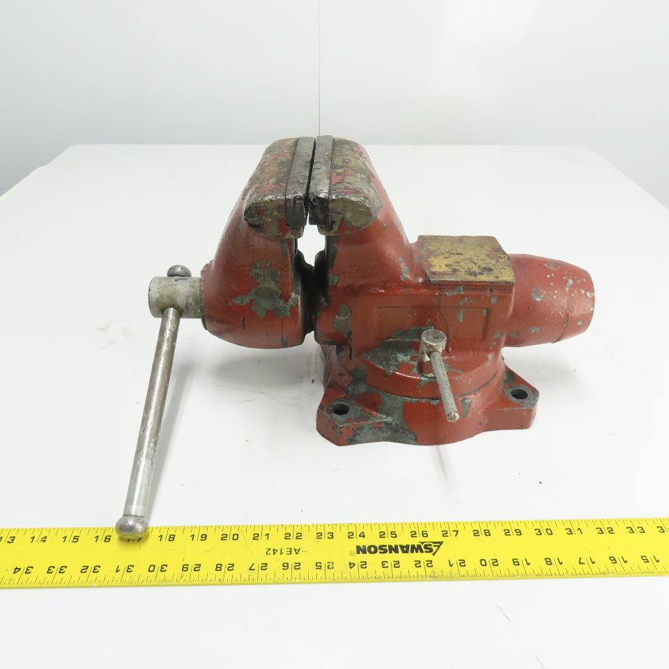 Wilton 1760 6" x 6-1/2" Open Swivel Base Bench Mount Bullet Vise 3/93 USA