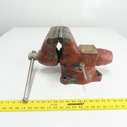 Wilton 1760 6" x 6-1/2" Open Swivel Base Bench Mount Bullet Vise 3/93 USA