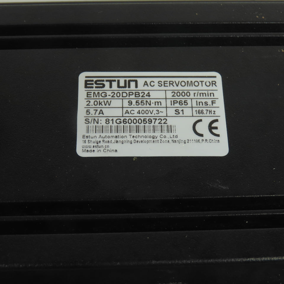 Estun EMG-20DPB24 2.0kW AC Servo Motor 400V 3Ph 2000 RPM