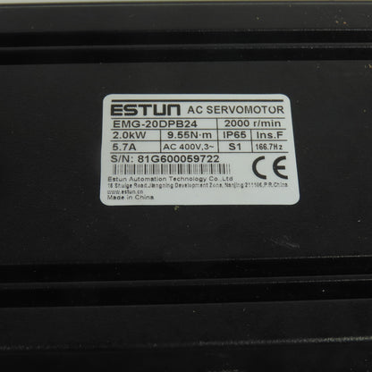 Estun EMG-20DPB24 2.0kW AC Servo Motor 400V 3Ph 2000 RPM