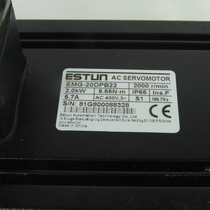 Estun EMG-20DPB22 AC Servomotor 2.0kW 2000 r/min