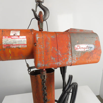 Dayton 3Z928 2 Ton 4000LB Electric Chain Hoist 15' Lift 230/460V 3Ph 8FPM