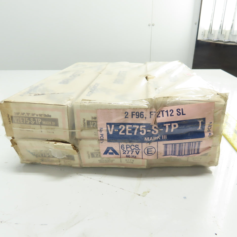 Advance V2E75-S-TP 2-Lamp Slimline Electronic Ballast 277V 60Hz Lot of 6