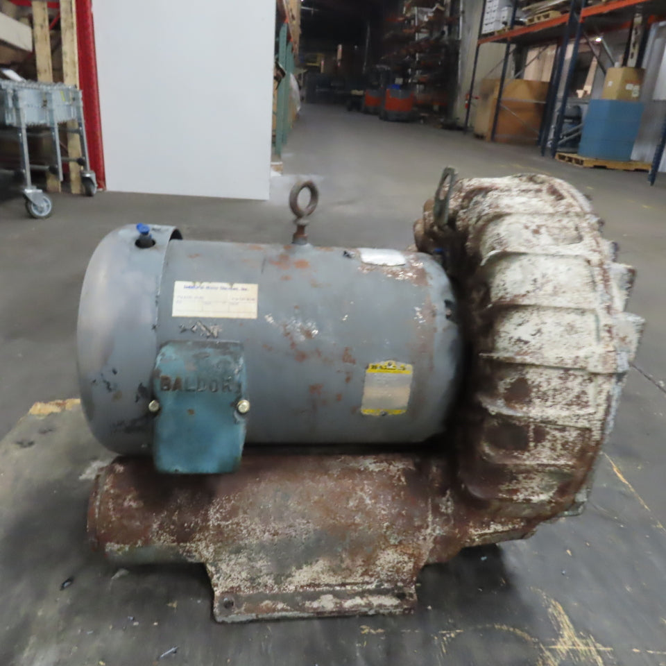 Baldor J1510 15HP Regenerative Blower Vacuum Pump 208-230/460V 3Ph Tested