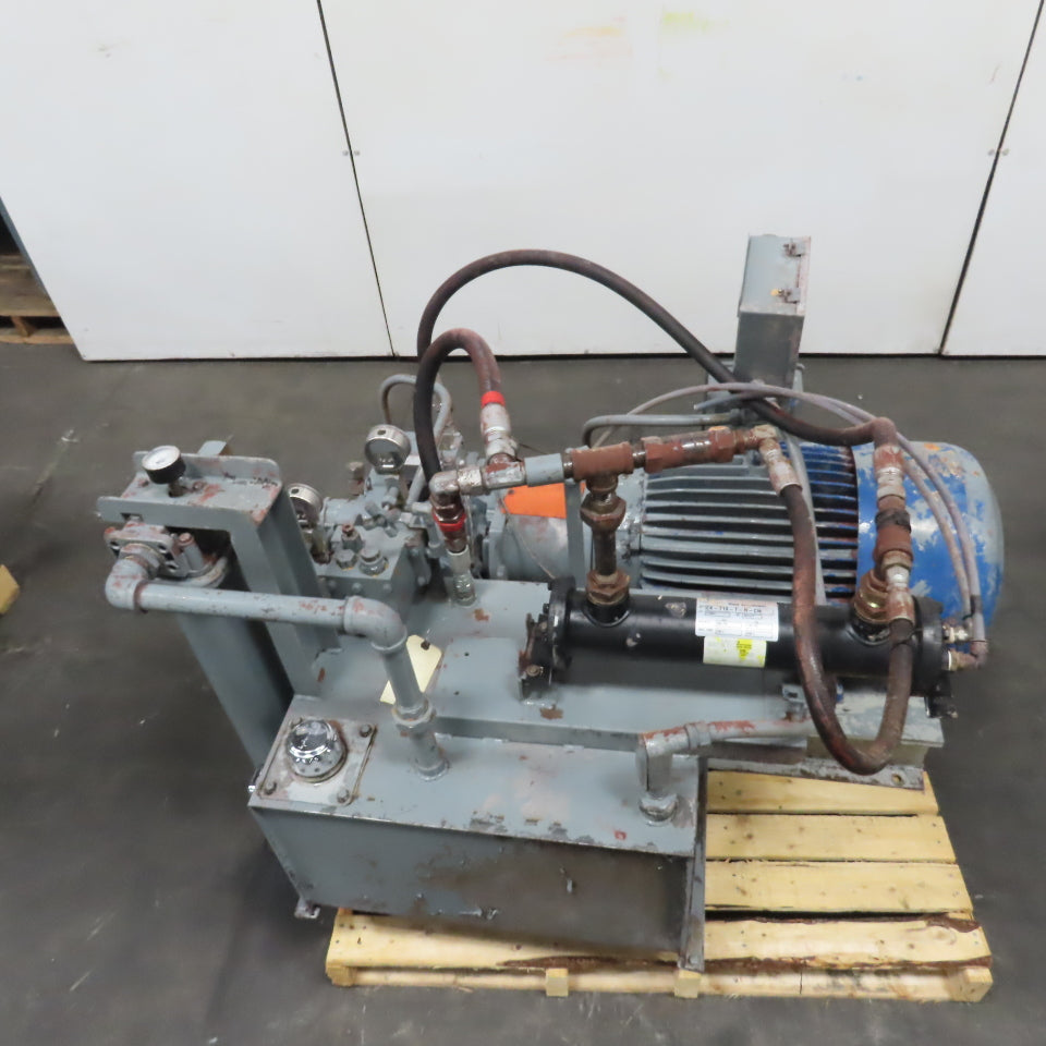 50HP 25 Gallon Hydraulic Power Unit 230/460V 3Ph 1770RPM Tested