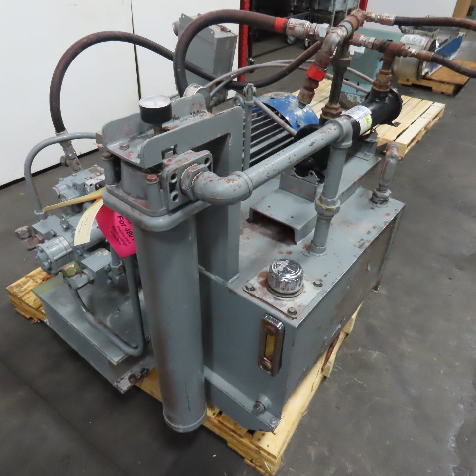 50HP 25 Gallon Hydraulic Power Unit 230/460V 3Ph 1770RPM Tested