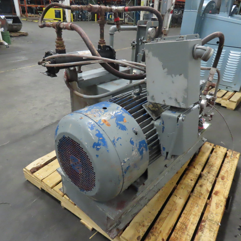 50HP 25 Gallon Hydraulic Power Unit 230/460V 3Ph 1770RPM Tested