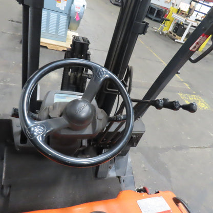Toyota 7FBEU20 36V 3-Wheel Electric Forklift 3750lb Cap. 107" Lift 2-Stage