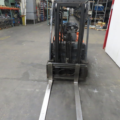 Toyota 7FBEU20 36V 3-Wheel Electric Forklift 3750lb Cap. 107" Lift 2-Stage