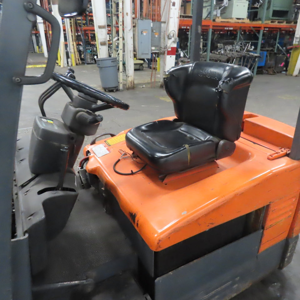 Toyota 7FBEU20 36V 3-Wheel Electric Forklift 3750lb Cap. 107" Lift 2-Stage