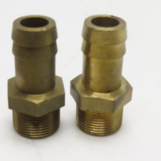 3/4" Male NPT Brass Hose Barb Brass Full Flow Fitting Lot Of 2