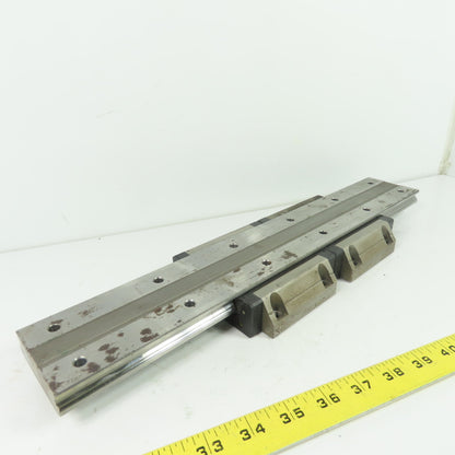 THK (2) Linear Guide Blocks W/ MCF04773 Linear Guideway Rail 17-1/4" OAL