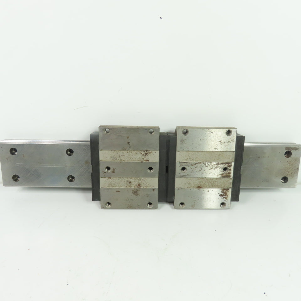 THK (2) Linear Guide Blocks W/ MCF04773 Linear Guideway Rail 17-1/4" OAL