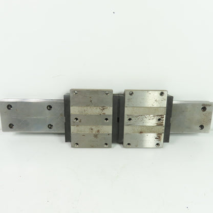 THK (2) Linear Guide Blocks W/ MCF04773 Linear Guideway Rail 17-1/4" OAL