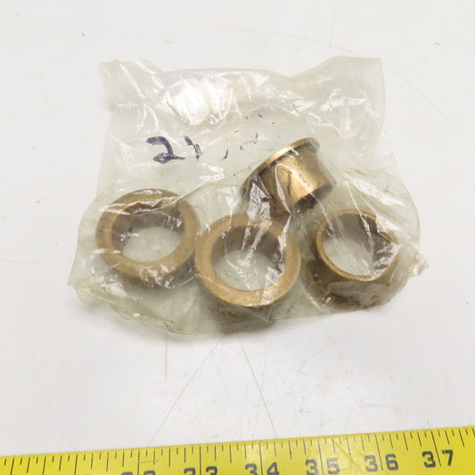 Oilite FF-1618-01 Flanged Bronze Bearings 1-3/8" ID x 1-5/8" x 1" Lot Of 4