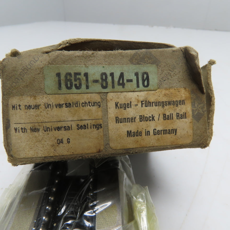 Rexroth 1651-814-10 Ball Runner Block Linear Guide Block