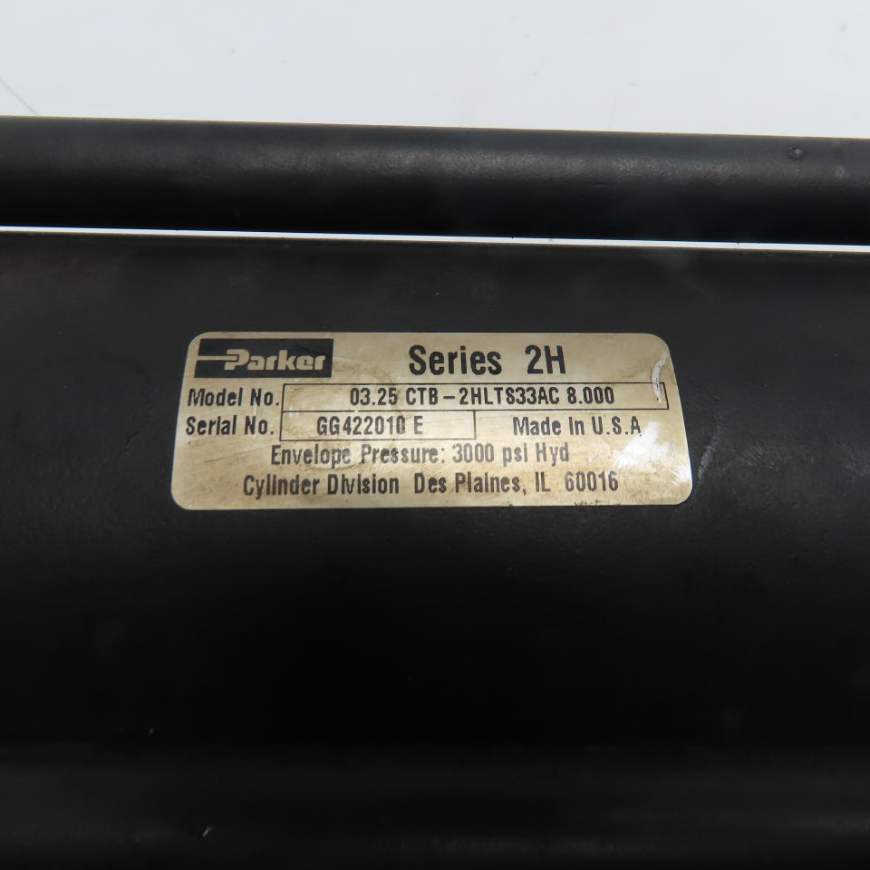 Parker CTB-2HLTS33AC 3-1/4" Bore 8" Stroke Double Acting Hydraulic Cylinder