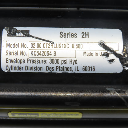 Parker Series 2H 2" Bore 6-1/2" x 13" Dual Stroke Hydraulic Cylinder