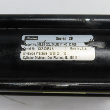 Parker Series 2H 2" Bore 6-1/2" x 13" Dual Stroke Hydraulic Cylinder