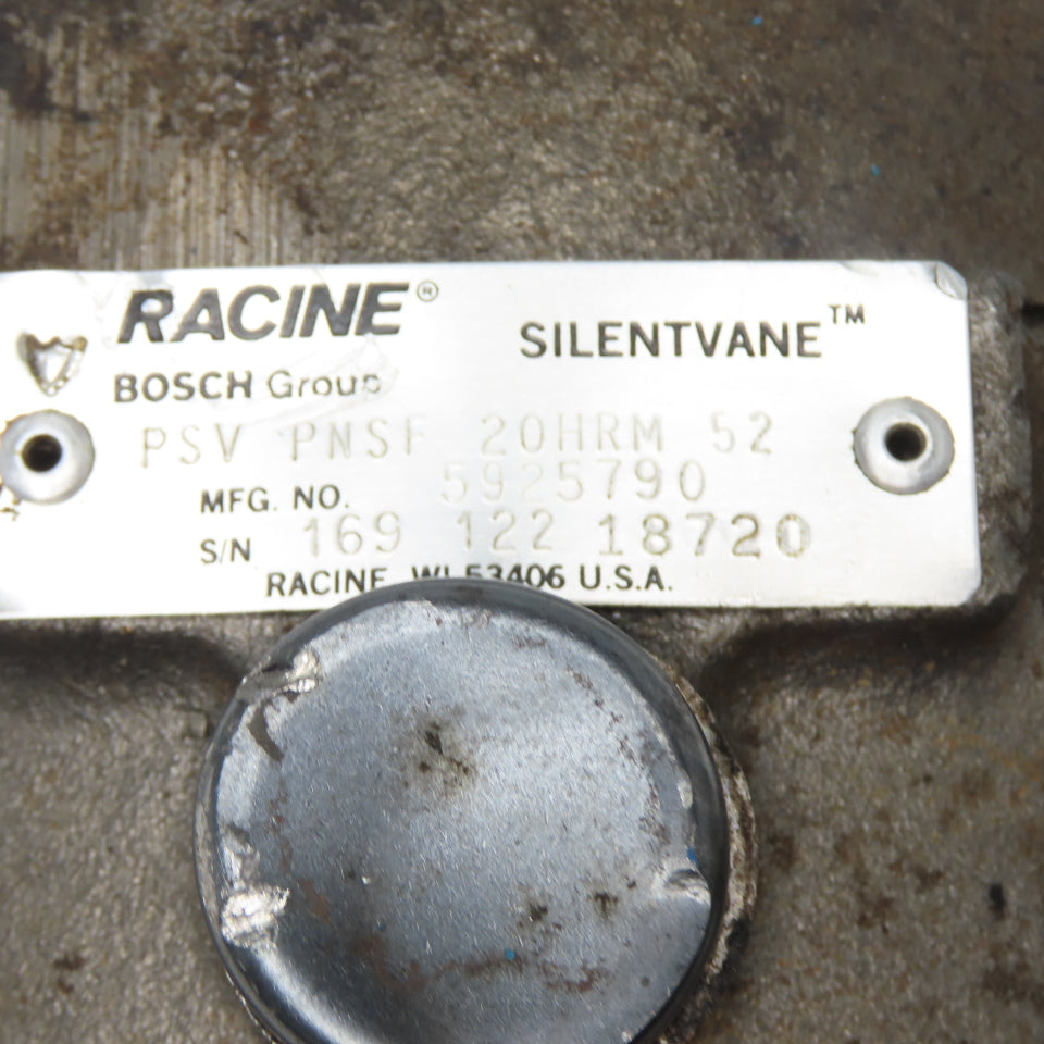 Racine PVS PNSF 20HRM 52 Silentvane Hydraulic Rotary Vane Pump Missing Parts