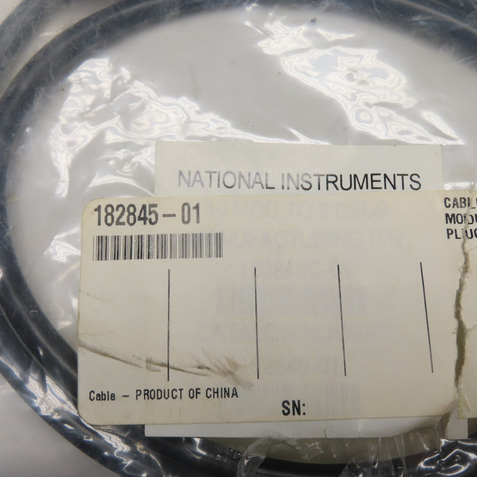National Instruments 182845-01 Serial Cable 10-Pos Modular Plug to 9-Pos D-Sub