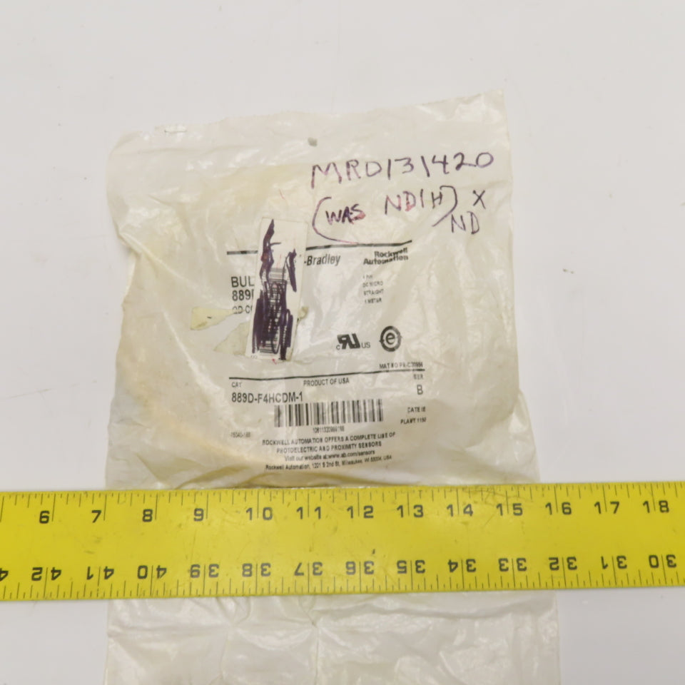 Allen-Bradley 889D-F4HCDM-1 4-Pin DC Micro Straight QD Cordset 1m