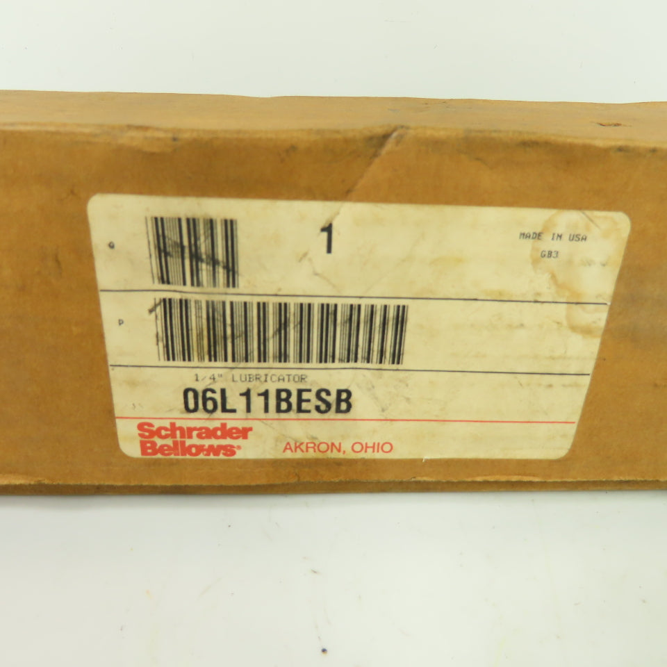 Schrader Bellows 06L11BESB Pneumatic Air Line Lubricator 150 PSI 1/4" NPT NEW