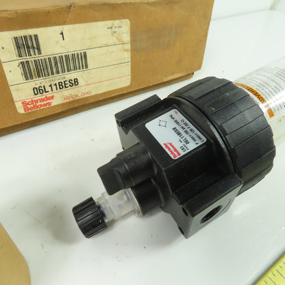 Schrader Bellows 06L11BESB Pneumatic Air Line Lubricator 150 PSI 1/4" NPT NEW