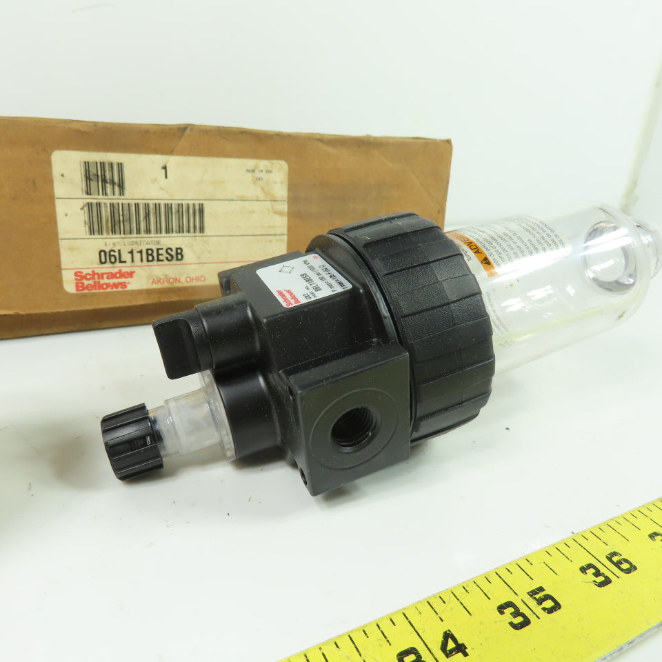 Schrader Bellows 06L11BESB Pneumatic Air Line Lubricator 150 PSI 1/4" NPT NEW