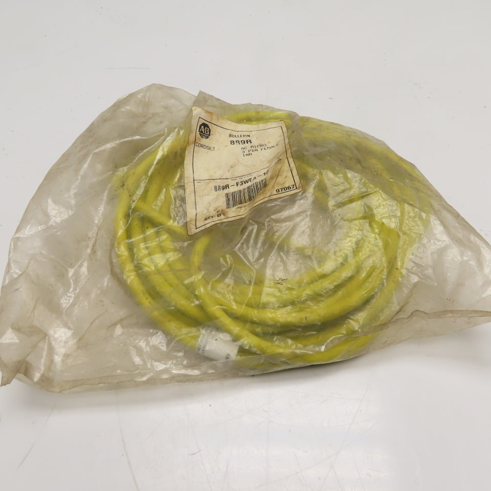 Allen-Bradley 889R-F3WEA-10 3-Pin AC Micro Straight QD Cordset 10m