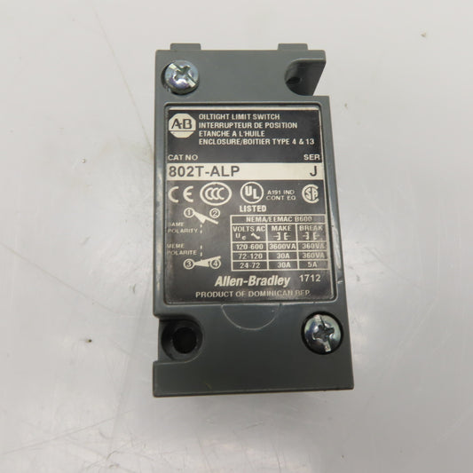Allen-Bradley 802T-ALP Oiltight Limit Switch NEMA B600 120-600VAC
