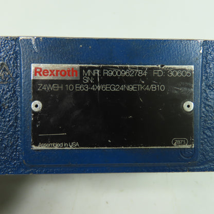 Rexroth R900962784 Z4WEH 10 E63-4X/6EG24N9ETK4/B10 Directional Spool Valve