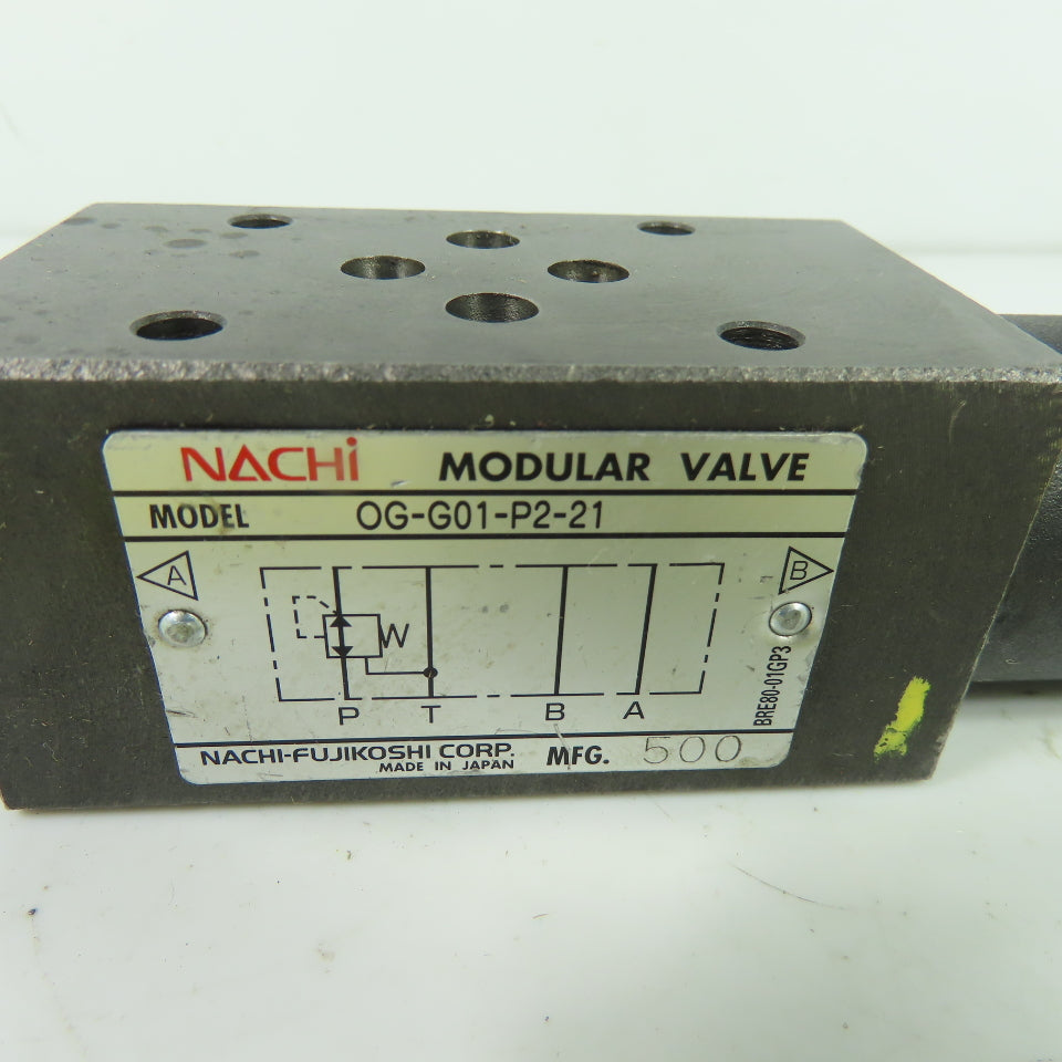 Nachi OG-G01-P2-21 Modular Relief Valve G01 Series