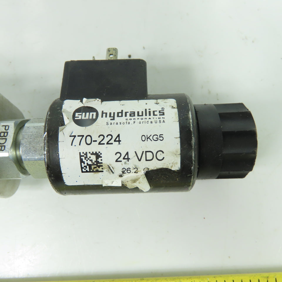 Sun Hydraulics X2Q 0K05-A2 Solenoid Operated Hydraulic Valve W/ 770-224 24 VDC