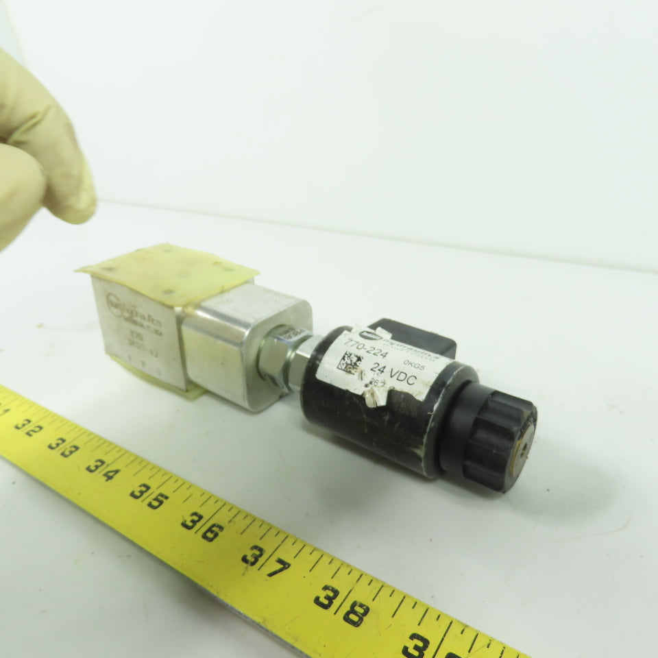 Sun Hydraulics X2Q 0K05-A2 Solenoid Operated Hydraulic Valve W/ 770-224 24 VDC