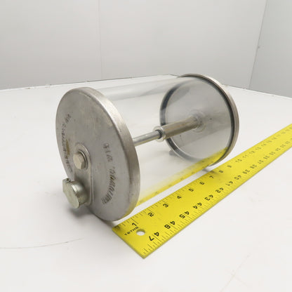 Lube Devices Inc. Transparent Liquid Reservoir 5" Diameter 7" Length 1/4" NPT