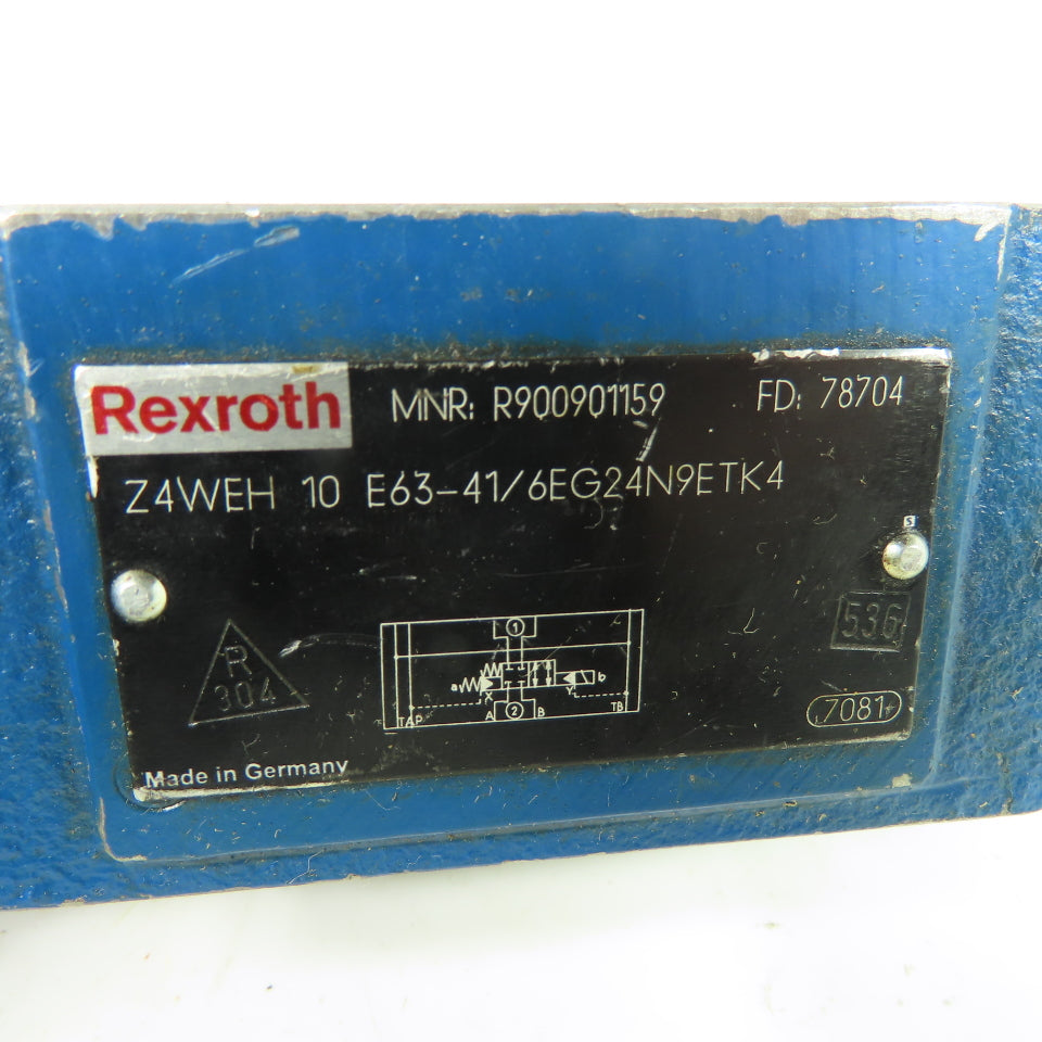 Rexroth Z4WEH 10 E63-41/6EG24N9ETK4 Hydraulic Directional Spool Valve