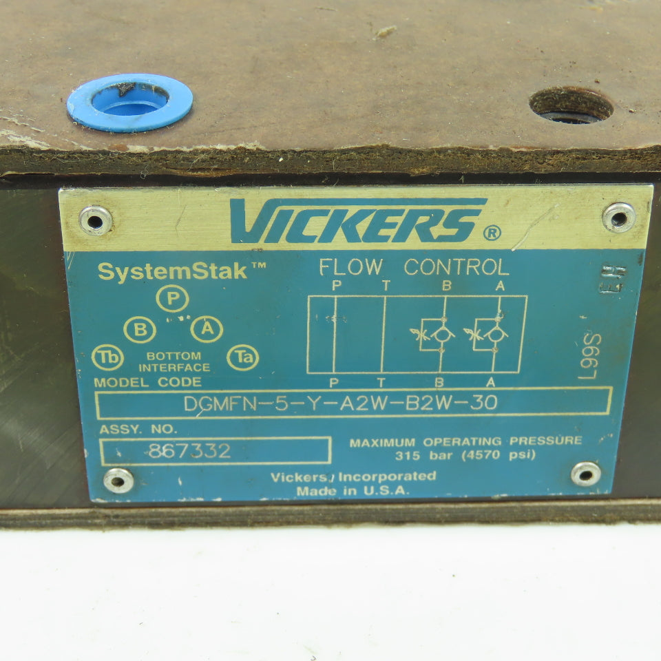 Vickers DGMFN-5-Y-A2W-B2W-30 SystemStak Flow Control Valve 315 Bar Max