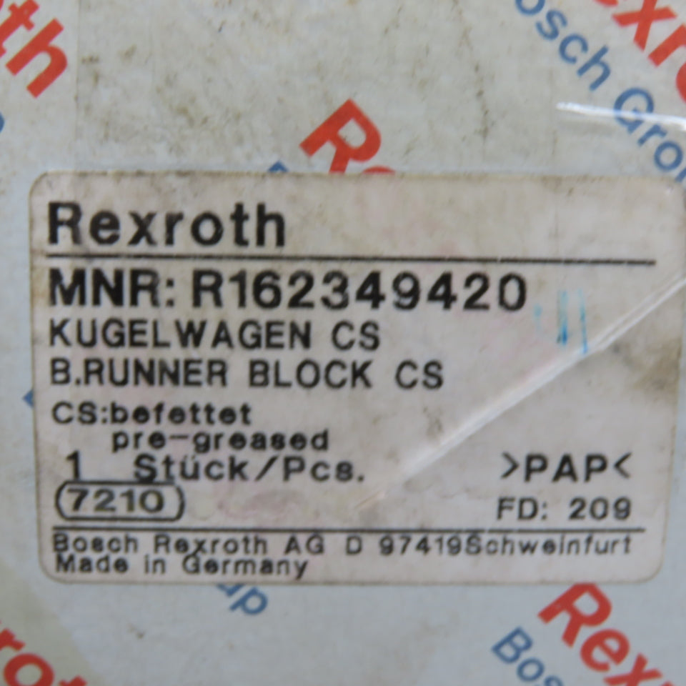 Rexroth R162349420 Size 45 Linear Guide Runner Block